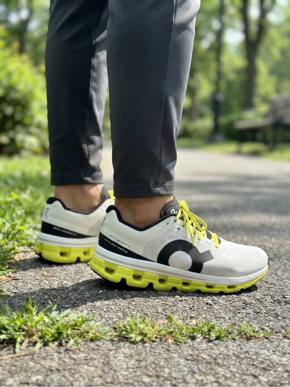 On Running Cloudflow 5 White Lime Sneakers Shoes Men’s US 14 EU 49